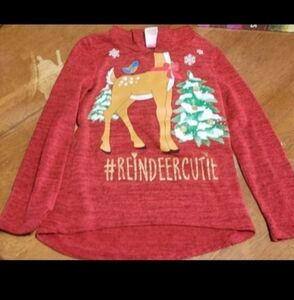 Girls 4/5 Christmas reindeer Long Sleeve
